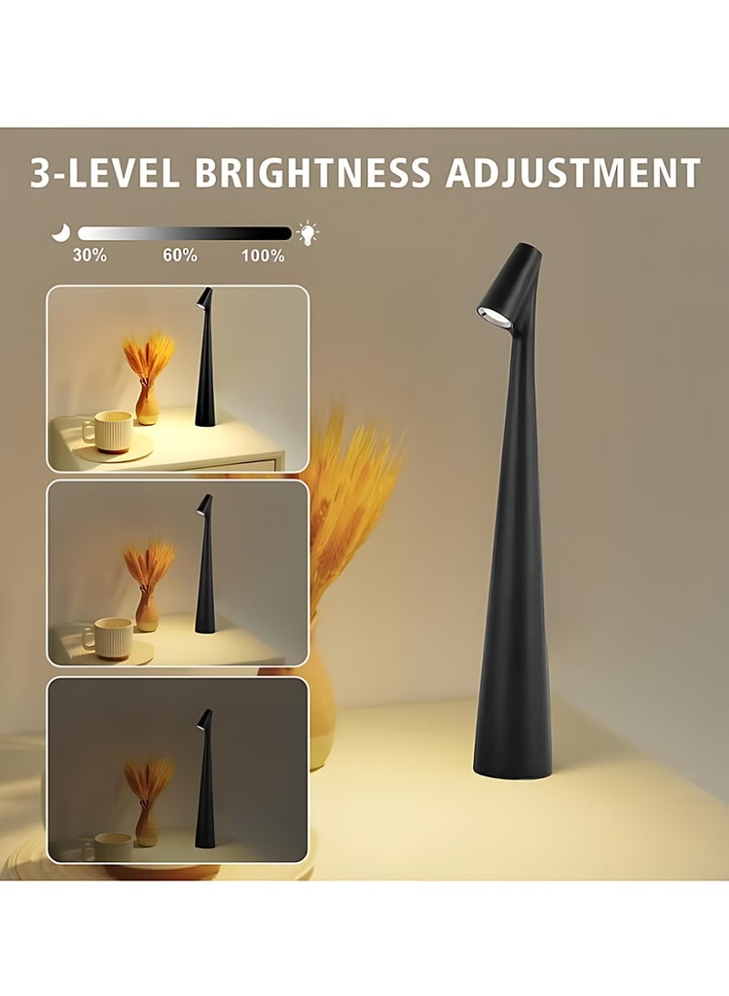 CLAVON Rechargeable LED touch-sensitive desk lamp with three adjustable brightness levels, suitable for reading and studying in the bedroom or living room (black). - Image 4